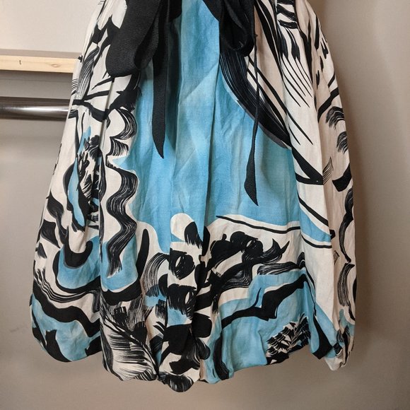 Kensie Black White and Blue Fit and Flare Strappy Dress - Picture 4 of 4